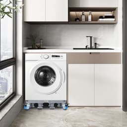 Wasmachine Verhoger met 8 Poten & 4 Wielen - Verstelbaar Wasmachine Opbouwmeubel - Wasmachine Sokkel - Ook voor Droger, Koelkast — thumbnail 5