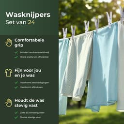 Gandria Wasknijpers 24 Stuks - Kunststof Wasknijpers - Set van 24 Plastic Knijpers - Wasrek Knijpers 10 Kg - Grijs/Wit en Wit/Grijs — thumbnail 2