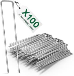 100x Gegalvaniseerde Grondankers voor Worteldoek - Stevige Stalen Grondnagels Set - 150x25mm Ø2,7mm - Ideaal voor Tuin, Camping en Landschapsarchitectuur — thumbnail 1