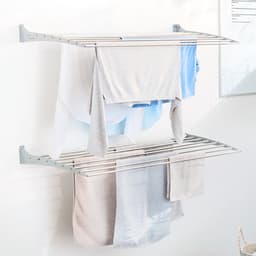2x Foxydry Fold 100 DOWN - white - wasdroogrek wandmontage clicksysteem - neerwaartse sluiting - 100 x 50 x 10 cm — thumbnail 5