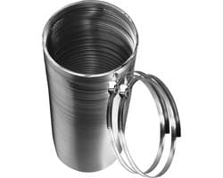 Dparts 120mm aluminium luchtafvoerslang - 1,5 meter - inclusief 2 slangklemmen - hittebestendig tot 250 °C - flexibel afzuigkap wasdroger lucht afvoer slang - flexibele ventilatieslang buis — afbeelding 1
