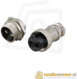 GX16-2 Connector – 2-Pins – Male & Female Set – Luchtvaartconnector — thumbnail 1