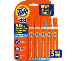Tide To Go XXL Vlekkenverwijderaar – 5x10ml | Tegen Koffie-, Thee-, Wijn-, Fruit- & Sausvlekken