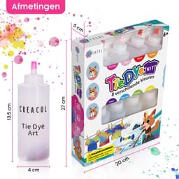 CREACOL Tie Dye Kit – 8 Kleuren 120 ml – Tie Dye Set – Knutselen Meisjes - 36+ Projecten — thumbnail 2