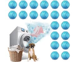 YAGXIG Pet Hair Removal Balls - Mini Ball Pluizenverzamelaar - Pluizenverzamelaar voor de wasmachine - Verwijdert effectief katten- en hondenhaar van kleding, lakens en handdoeken - Verpakking van 20 stuks
