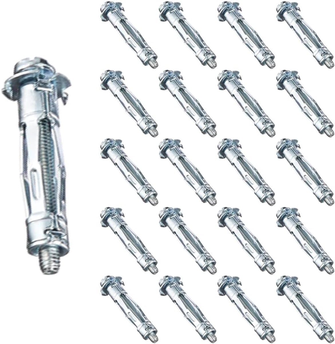 Duty metalen gipsplaat holte muurbevestigingen ankers, gipsplaat uitbreidingsschroeven, holle baksteen uitbreidingsbouten, M5x37 holte muurbevestigingen voor gipsplaat-20 stuks — afbeelding 1