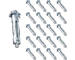 Duty metalen gipsplaat holte muurbevestigingen ankers, gipsplaat uitbreidingsschroeven, holle baksteen uitbreidingsbouten, M5x37 holte muurbevestigingen voor gipsplaat-20 stuks