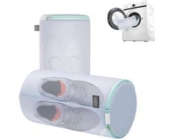 Schoen wasmachine tas, wasschoenen tassen, sneaker wassen beschermer zak, Sandwish Mesh, wit