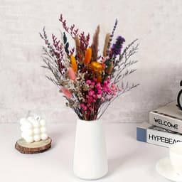 Gedroogde bloemen, 45 cm, natuurlijke gedroogde bloemen, tafeldecoratie, gedroogde bloemen, decoratie, voor huis, arrangement bruiloft, kantoor, decoratie, woonkamer, slaapkamer — thumbnail 3