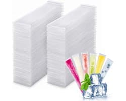 IJszakken met Trechter - Transparant - 5,5 x 28 cm - Duurzaam Voedselveilig PE - Voor Zelfgemaakt IJs en Snacks