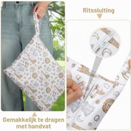 Waterdichte Waszakken - Leeuw - 30 x 40 cm - Herbruikbare Zak met Ritssluiting en Handvat - Voor Zwemmen en Reizen — thumbnail 4