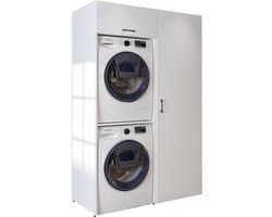 Roomart DUO-II Wasmachine Ombouwkast 127x205 cm - met Hoge Kast 60 - Wit