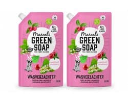 2 x Marcel’s Green Soap – Wasverzachter – Patchouli & Cranberry - Navulling – 750 ml - Bulkverpakking - 2 stuks
