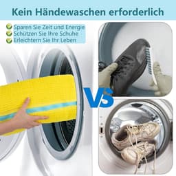 Set van 2 waszakken voor schoenen, herbruikbare wasnetten voor sneakers, ideaal voor de wasmachine, met rits en 360° reiniging — thumbnail 2