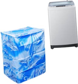 Jojofuny Wasmachine Beschermhoes Polyester Satijn Decoratief Golfpatroon Universele Pasvorm Ritssluiting — thumbnail 1