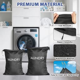 Vouwbare Waterdichte Waszakken voor Vuile Kleding, 2 Stuks met Rits, Ideaal voor Sport en Vakantie — thumbnail 4
