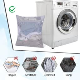 Grote Waszak met Rits voor Wasmachine, Herbruikbare Netzak voor Kleding, Ideaal voor Curtains, Truien en Jassen, 50 x 60 cm, Set van 3 — thumbnail 4