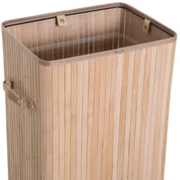 Smalle Wasmand met Deksel 72L – Waskorf met Handgrepen voor Wasruimte en Slaapkamer Natuur — thumbnail 5
