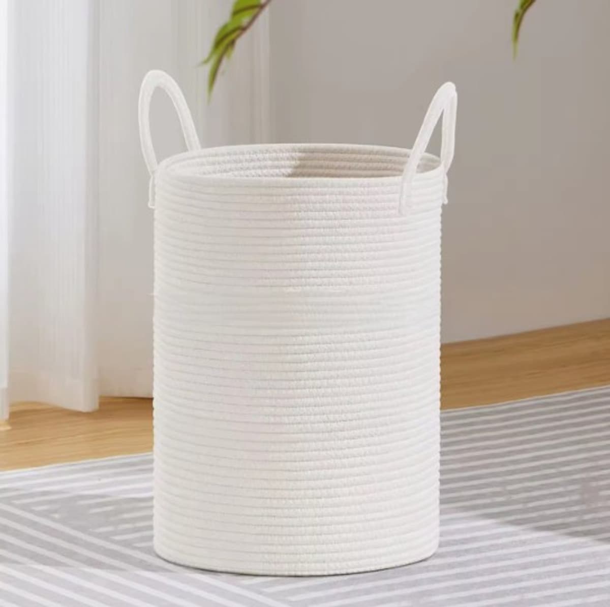 Wasmand 100L XXL – Katoenen Wasmand – Opbergmand – Wassorteerder – Wit — afbeelding 1