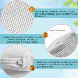 Houder voor het wassen van petten in de vaatwasser | Reiniging en wassen van baseballpetten | Wasnet voor baseballpetten (wit) — thumbnail 2