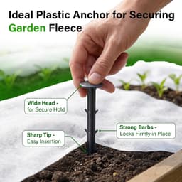 100 Ground Anchors van 15 cm - Sterke Grondpinnen voor Onkruidbestrijding, Tenten en Camping - UV-bestendig en Ribbelontwerp voor Betrouwbare Bevestiging — thumbnail 4