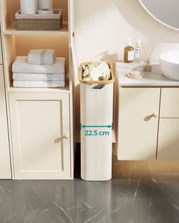Wasmand 65 liter inklapbaar met deksel wasmand voor wasgoed smal design waterafstotend bamboe handvat — thumbnail 4