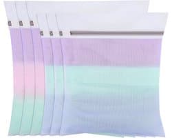 6 Stuks Fijnmazige Wasnetten voor de Wasmachine, Waszakken met Ritssluiting voor Ondergoed, Overhemden en Babykleding in 2 Maten