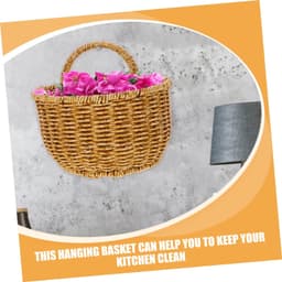 1set Handgeweven Wandopbergmanden Voor Groenten Fruit Decoratieve Opbergoplossing Voor Uien Knoflook Aardappelen Voor Keuken Interieurdecoratie — thumbnail 2
