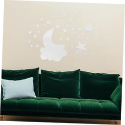 1set Maan Cloud Muurdecoratie Stickers Zilveren Acrylaat Maanvormige Wanddecoratie Voor Woonkamer Badkamer Slaapkamer Herbruikbaar Eenvoudig Aan Te Brengen — thumbnail 3