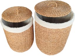 Ronde wasmand met deksel – zeegras – set van 2 – 48 en 70 l – naturel — thumbnail 3