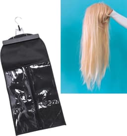 5-set Anti-stofheldere PVC-pruikenopbergzakken, Niet-geweven Haarverlengingshouder, Ophangtas voor Meerdere Pruiken met een Formaat van 29,5 X 60 Cm, Ideaal voor Het Opbergen van Haarstukken — thumbnail 3