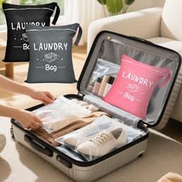 Set van 3 waterdichte waszakken met rits, 40 x 30 cm, ideaal voor kleding en reizen — thumbnail 3