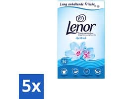 5 x Lenor - Droogtrommeldoekjes - Aprilfris - Textielverfrisser - 34 Doekjes - Voordeelverpakking - 5 stuks