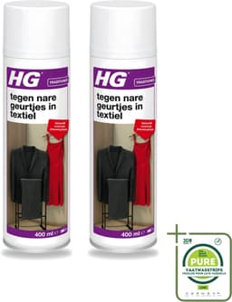 2 x HG - Tegen Nare Geurtjes In Textiel - Natuurlijk Zuiveringsproces - Veilig Voor Alle Textiel - 400 ml - Grootverpakking - Geurverwijdering Textiel - Stankmoleculen Oplossen - Textiel Reinigen - Geur In Kleding - Geur In Gordijnen — thumbnail 1