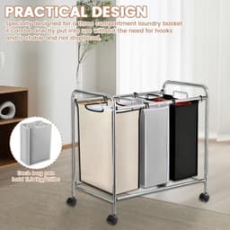 Waszak Set van 3 - Vervangingszakken voor Wasmand Trolley, Oxford Stof, Uitneembaar — thumbnail 4
