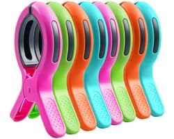 Grote Winddichte Handdoekclips - 8 stuks - Voor Strandbedden, Ligbedden, Badhanddoeken, Kleding en Eettafels