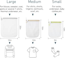 Herbruikbare Mesh Waszakken voor Delicate Kleding - 5 Stuks — thumbnail 2