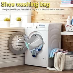 Waszak Voor Schoenen Cilindrische Schoenwaszak Wasnet Waszak Wasmachine Beschermtas Voor Sneakers Schoenen Organizer Tegen Vervorming en Slijtage (Grijs) — thumbnail 4