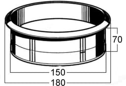 Doorwerpring Ø 180 x H 70 mm Roestvrij staal zwart gelakt — thumbnail 5