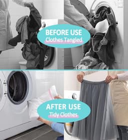 Wasnet voor wasmachine, Wasserij Zak 50 x 60 cm, klein Wasgoed Zak met verborgen ritssluiting, waszak om vervorming en vouwen van kleding te voorkomen, wasnet beschermt kleding — thumbnail 5