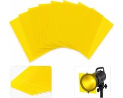 8 Stuks Hittebestendige Folie, Gel Lichtfilter Geel, Transparante Kleurfolie voor Kleurcorrectie, Fotostudio, Fotolamp, LED-Lamp, Projector, Studioflitser en Koplamp