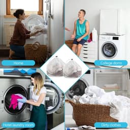 Set van 2 wasnetzakken met trekkoord voor kleding, lingerie en sokken - Ideaal voor wasmachine en reizen (11.8"x15.8"/15.8"x19.7") — thumbnail 3
