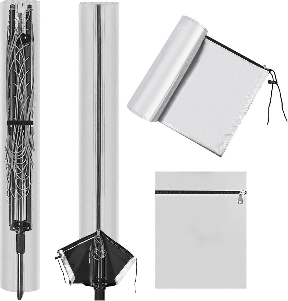 Rotating Clothesline Waterproof Cover van 420D Heavy Duty Oxford Stof met Rits en Trekkoord voor Buiten, Ideaal voor Tuin en Kledinglijn Bescherming — afbeelding 1