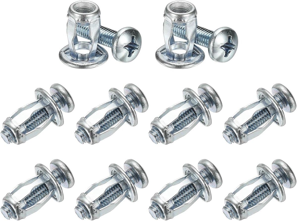 10-pack M6 x 20 holle deurankerset, bloemblaadjesmoeren uitbreidingsschroef krikmoer voor holle wand/aluminium bekleding/stalen buizen/ijzeren platen/kunststof panelen [zilverkleurig] — afbeelding 1
