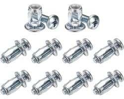 10-pack M6 x 20 holle deurankerset, bloemblaadjesmoeren uitbreidingsschroef krikmoer voor holle wand/aluminium bekleding/stalen buizen/ijzeren platen/kunststof panelen [zilverkleurig]