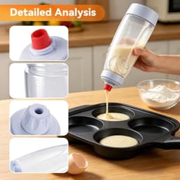 Deegportioneerder - Wit - 1000 ml - Squeeze Fles van Voedselveilig Plastic - Voor Bakliefhebbers — thumbnail 2