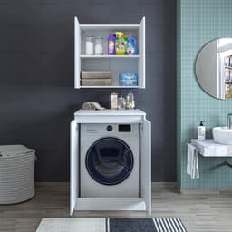 Roomart ATLANTIC-V Wasmachine Ombouwkast 70x167 cm met Bovenkast - Wit — thumbnail 4