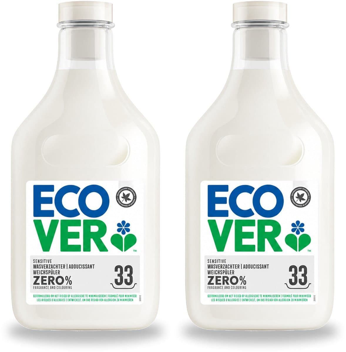 2 x Ecover - Wasverzachter Zero - Zonder geurstoffen - 1 liter - 33 wasbeurten - Bulkverpakking - 2 stuks — afbeelding 1