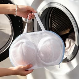 BH Wasmachine Zakken - 3D Bescherming Netzak - 2 Stuks 30x20 cm - Verborgen Rits Delicate Was - Voor BH's en Lingerie - Blauw — thumbnail 4