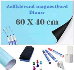 Magnetische Whiteboard Folie – Zelfklevende Whiteboard Sticker voor Muur, Herbruikbare Planner voor Thuis, Kantoor & School (60 x 40 Blauw) — thumbnail 1